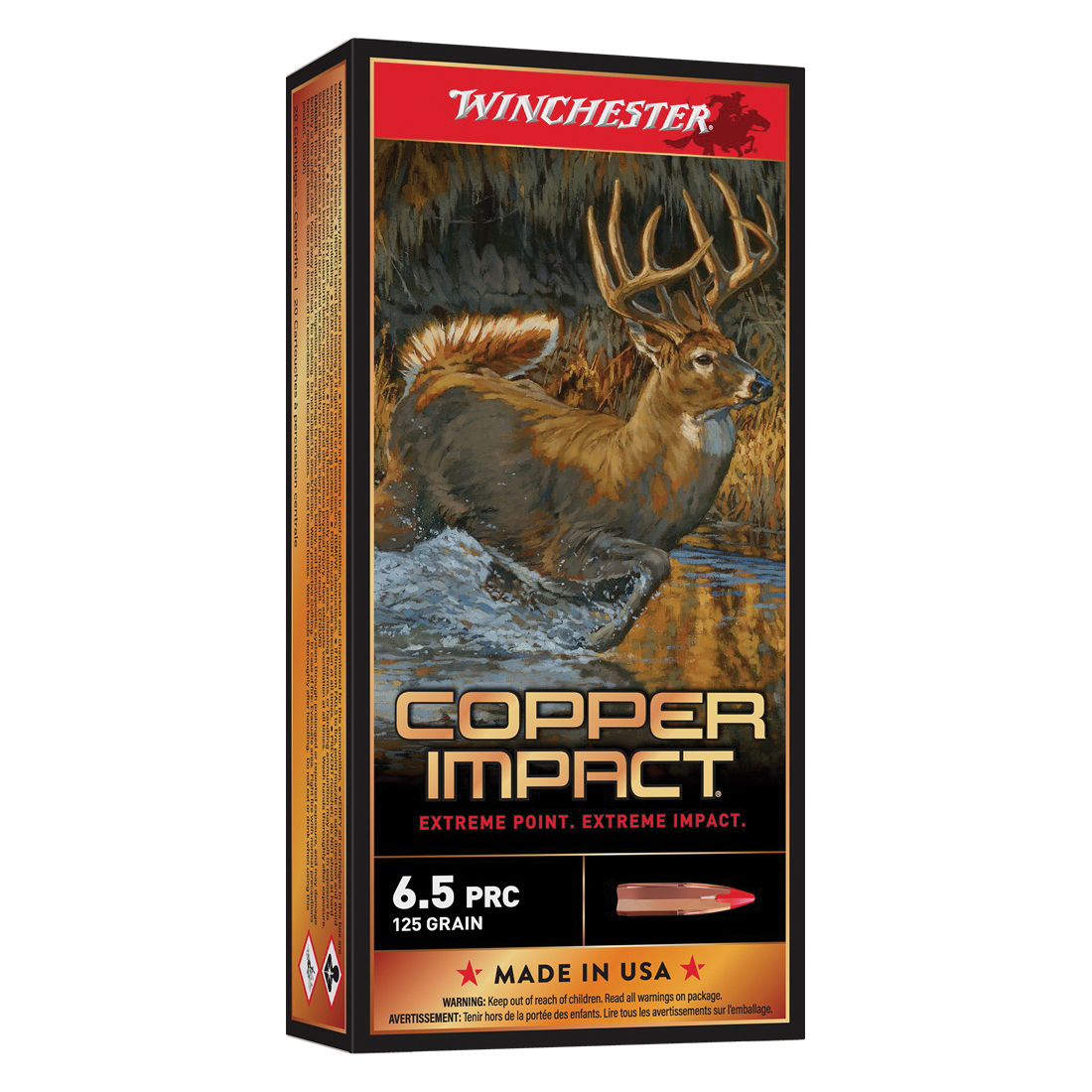 Winchester Copper Impact 6.5 PRC 125 gr Ammo Extreme Point Lead-Free - 20rds - X65PCLF