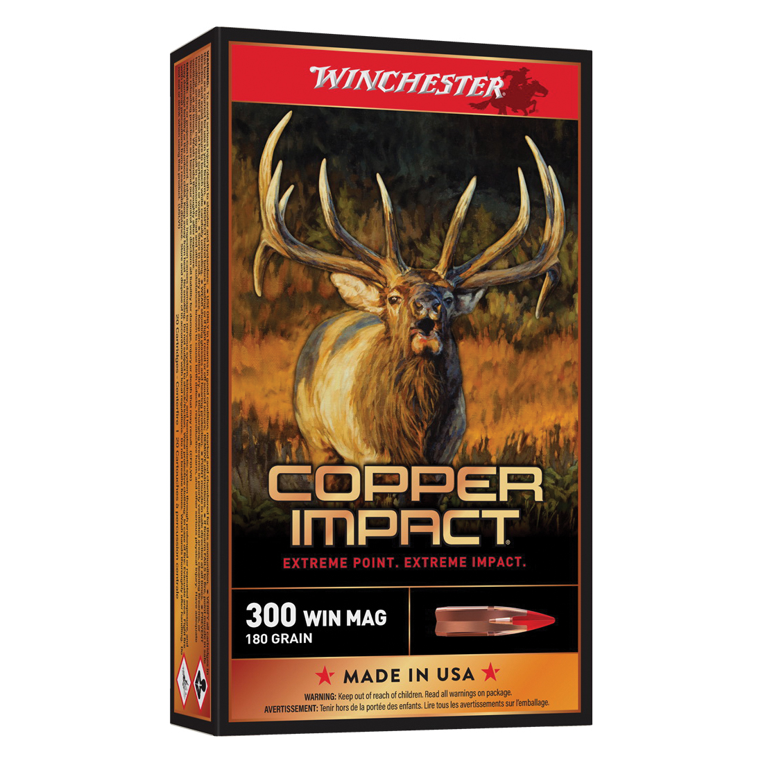 Winchester Copper Impact .300 Win Mag 180 gr Ammo Extreme Point Lead-Free - 20rds - X300CLF2 - Winchester