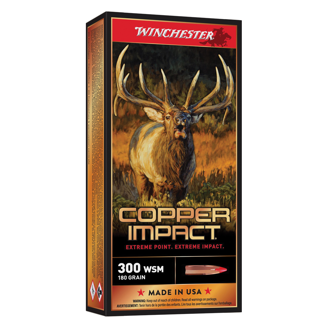 Winchester Copper Impact .300 WSM 180 gr Ammo Extreme Point Lead-Free - 20rds - X300SCLF2 - Winchester