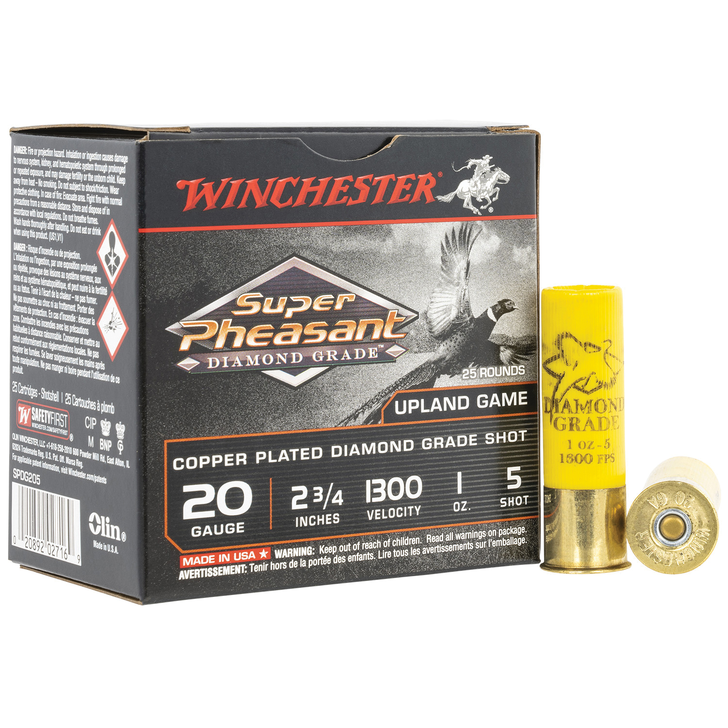 Winchester Super Pheasant Diamond gr Ammoade 20 Gauge 2.75" #5 1 oz - 25rds - SPDG205 - Winchester