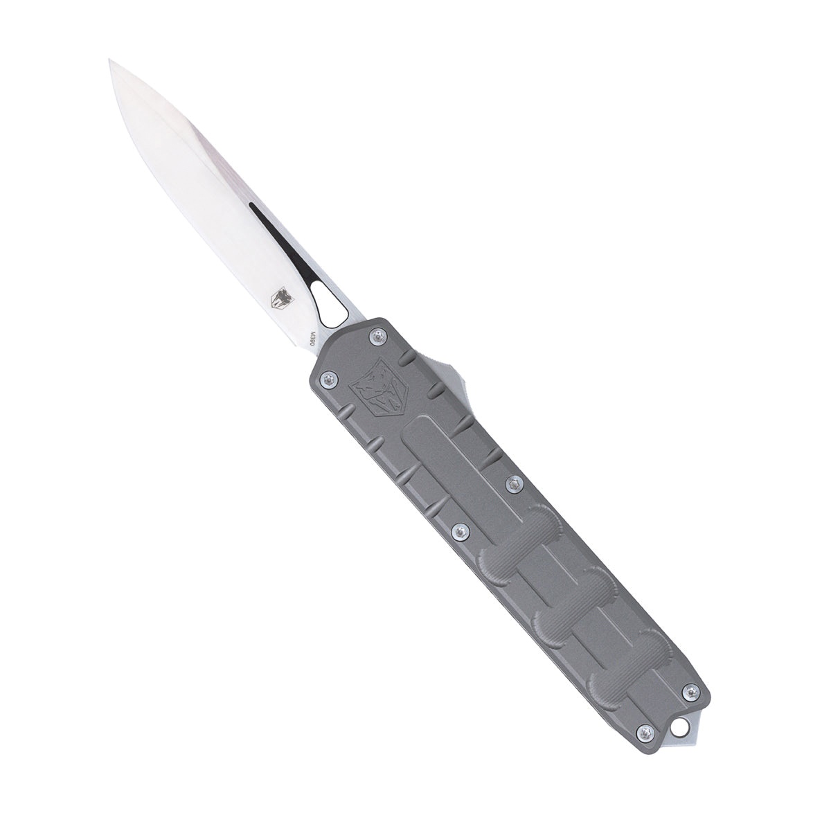 CobraTec Knives Enforcer Large OTF Knife Drop Point, Gray - CTEGRYM390DNS - Cobratec Knives Llc