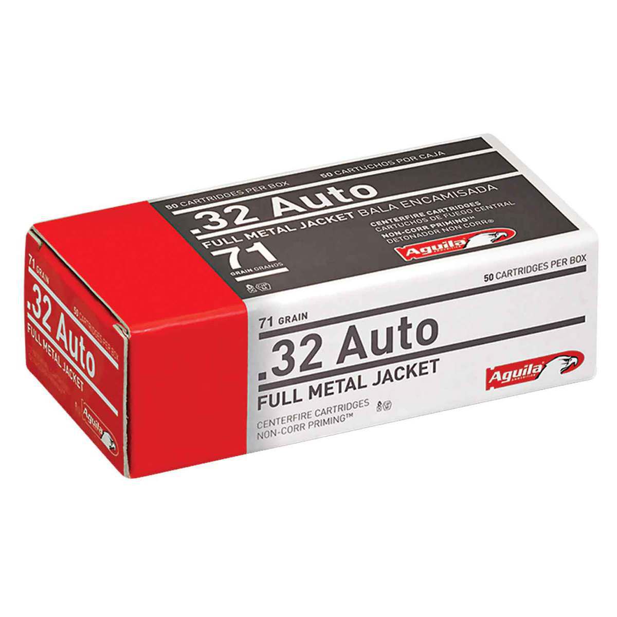 Aguila 32 Auto Ammo 71 Grain FMJ 50 rds-AG1E322110 - Aguila