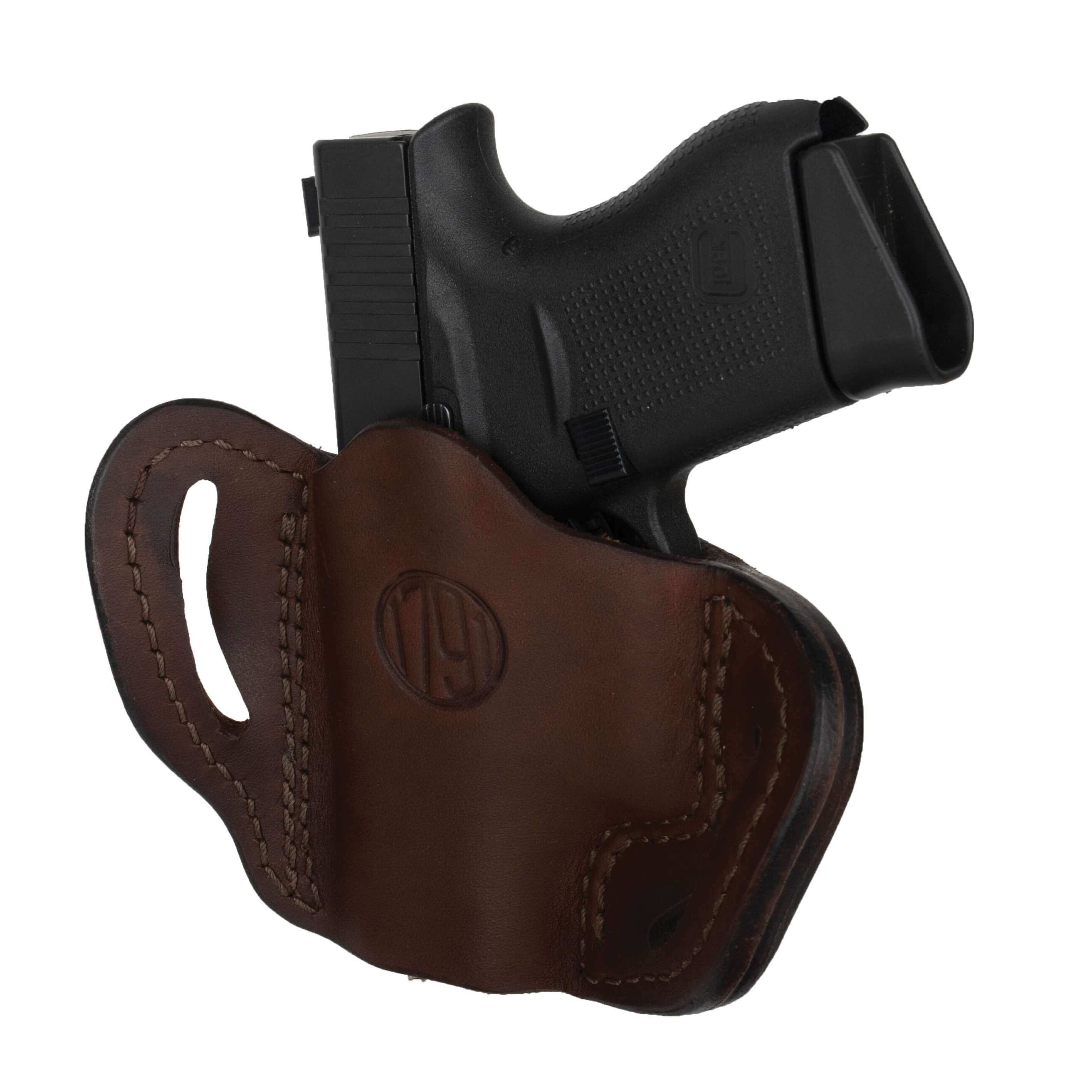 1791 Gunleather Optic Ready Glock 43/Walther PPK Leather OWB Right Holster C - MOBHCBRWR - 1791 Gunleather