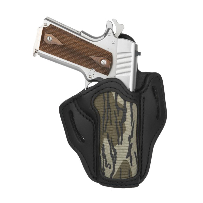 1791 Gunleather Optic Ready 1911 Leather OWB Holster Right 01, Mossy Oak/Stealth Black - MOBH1SBLR - 1791 Gunleather