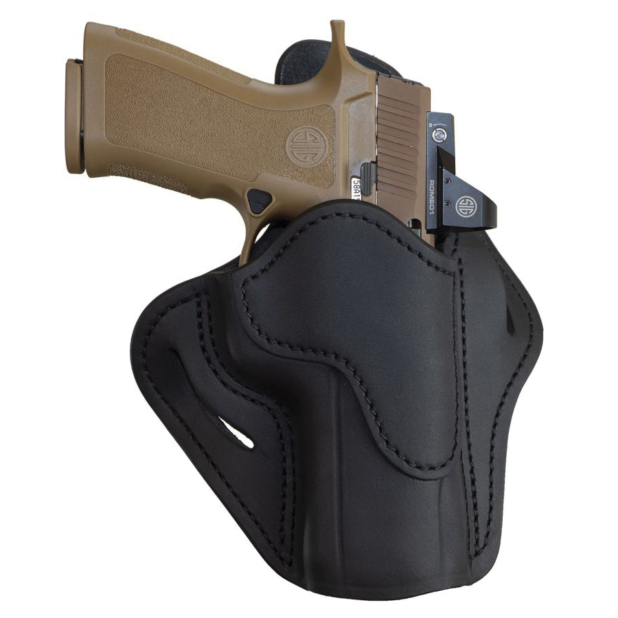 1791 Gunleather Optic Ready Sig P320 Leather OWB Holster Left 2.40, Stealth Black - ORBH24SBLL - 1791 Gunleather