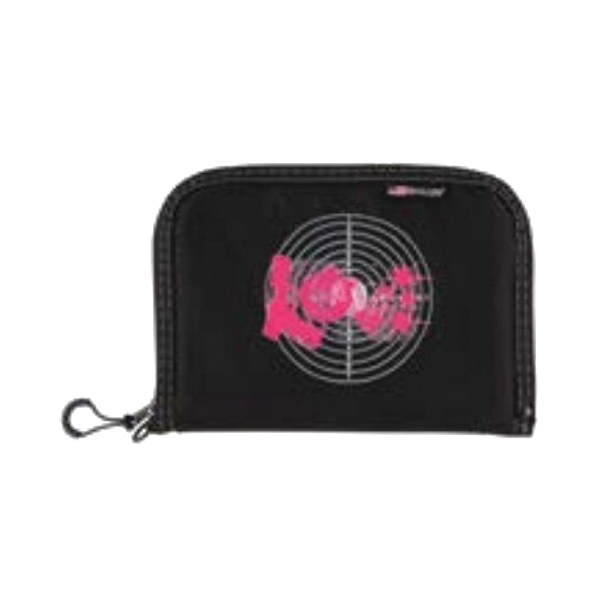 Girls with Guns Love Polyester Pistol Case - 10", Black, Stylish Firearm Protection - 9075