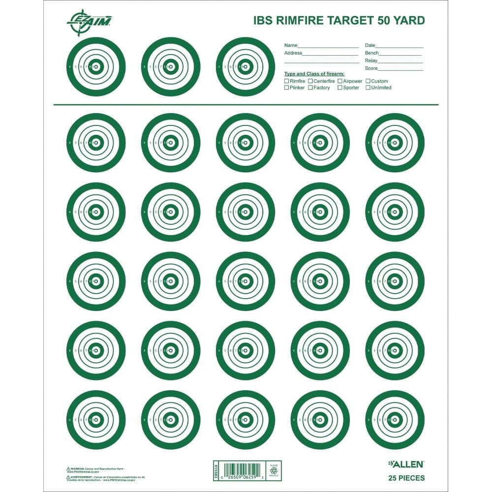 EZ Aim Official IBS Targets - Green/White (25-Pack) - 15582 - Ez Aim