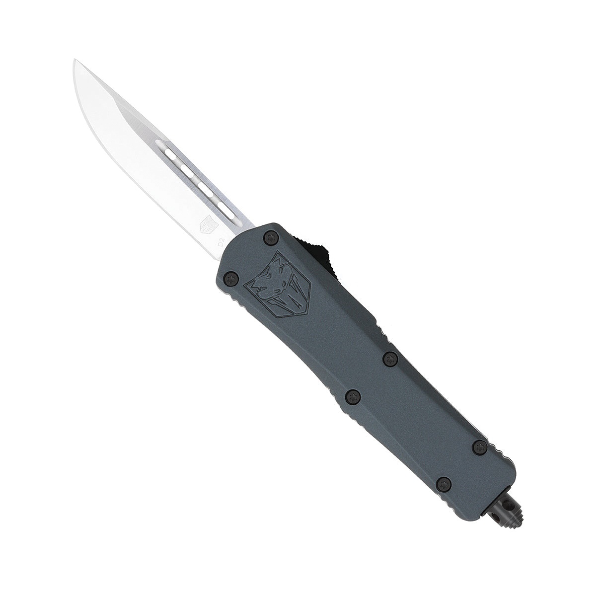 CobraTec Knives FS-3 Fang Small Plain OTF Drop Point Knife Stealth in Gray - SGYFS-3DNS - Cobratec Knives Llc