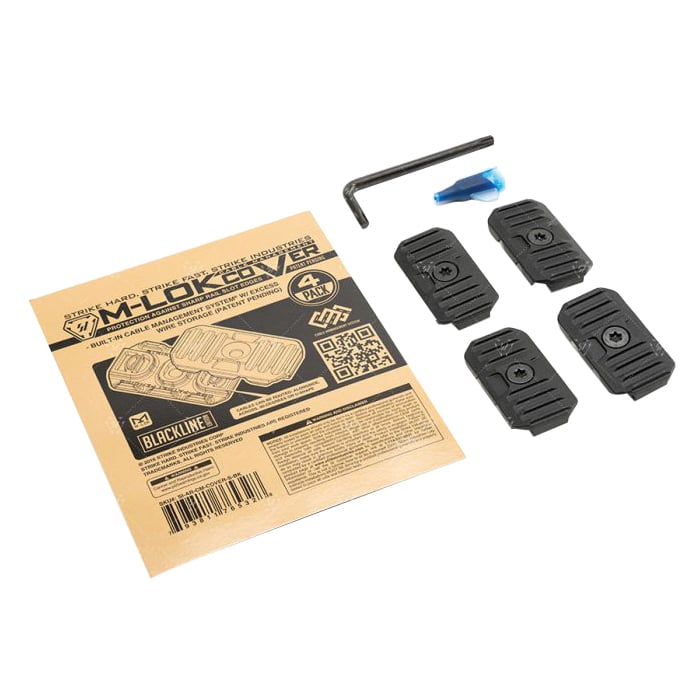Strike Industries Short Cable Management Cover for M-LOK Rails, Black - SI-AR-CM-COVER-S-BK - Strike Industries