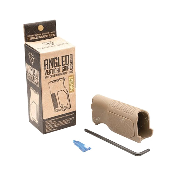 Strike Industries Long Angled Vertical Grip for M-LOK Rails, Flat Dark Earth - SI-AR-CMAG-L-FDE - Strike Industries