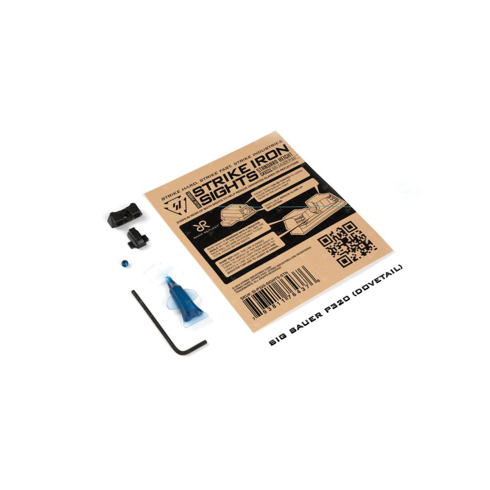 Strike Industries Iron Sight Front/Rear, Black - SI-P320-SIGHTS-STN - Strike Industries