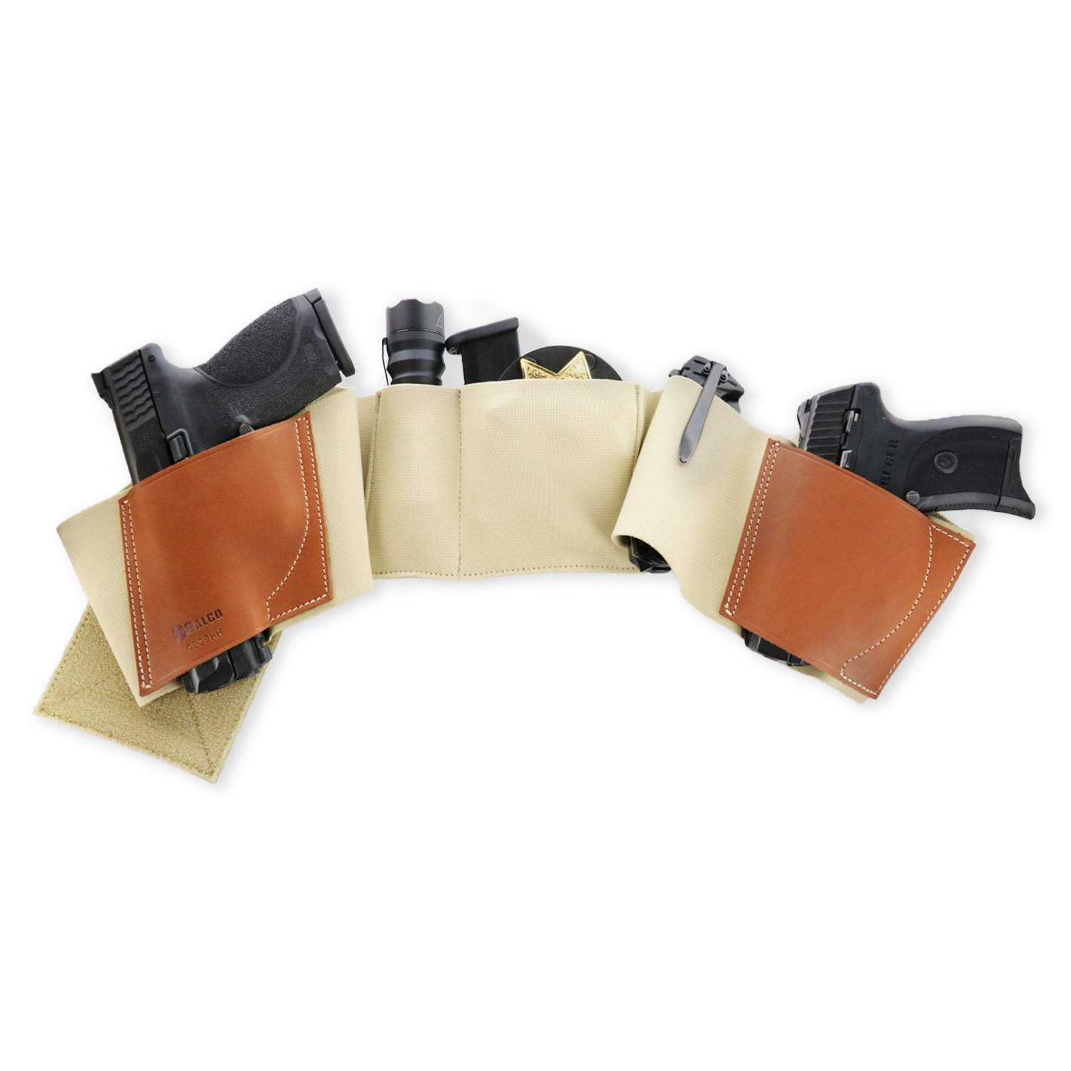 Galco Underwraps Sig P365 Leather/Nylon Belly Band Ambidextrous X-Large, Khaki - UWKHXL2 - Galco