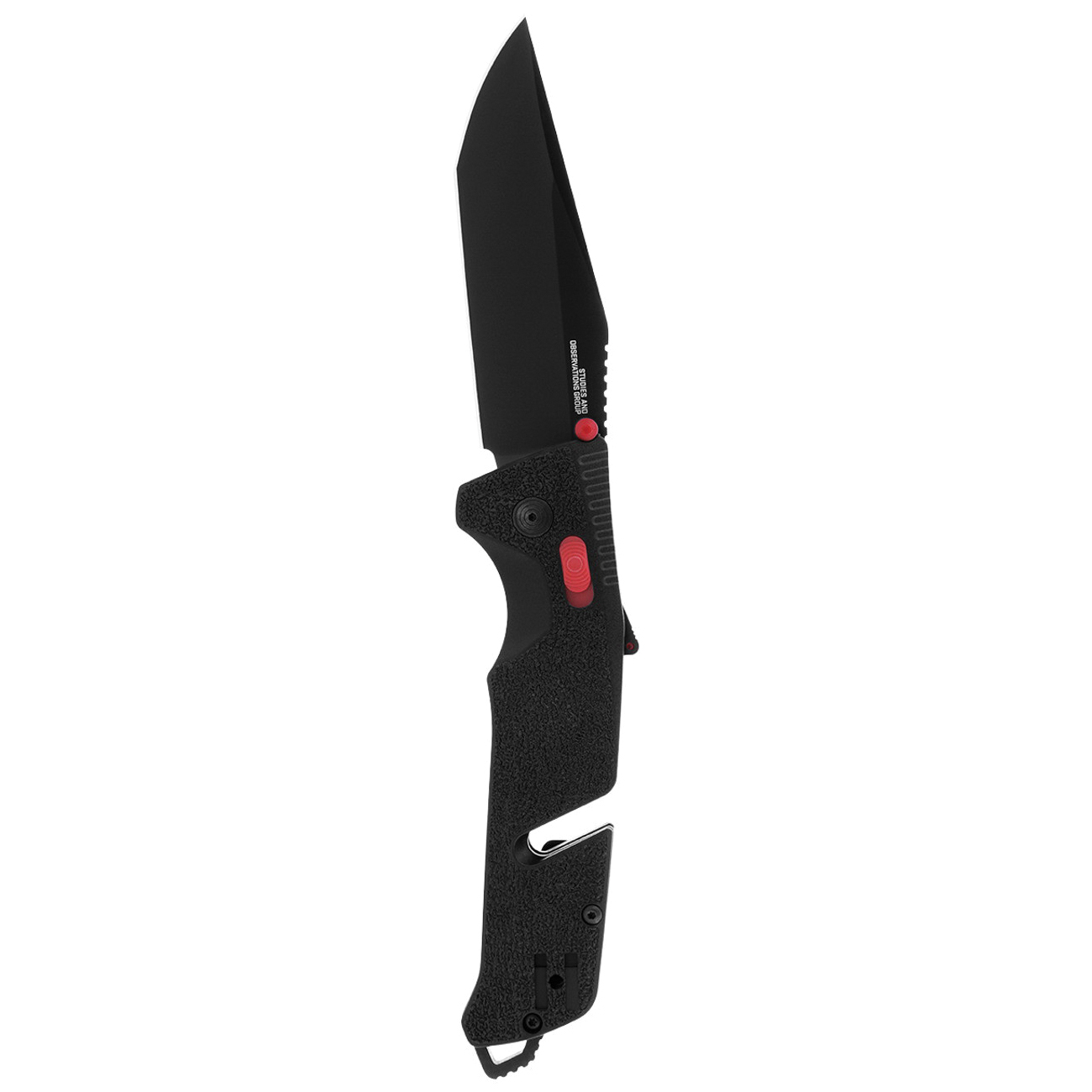 SOG Knives Trident AT Folding Knife Tanto, Black/Red - SOG11-12-04-41 - Sog Knives