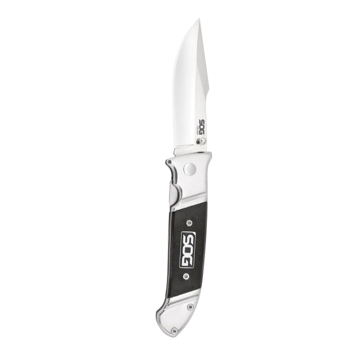 SOG Knives Fielder Folding Knife Clip Point, Black - SOGFF38-CP - Sog Knives