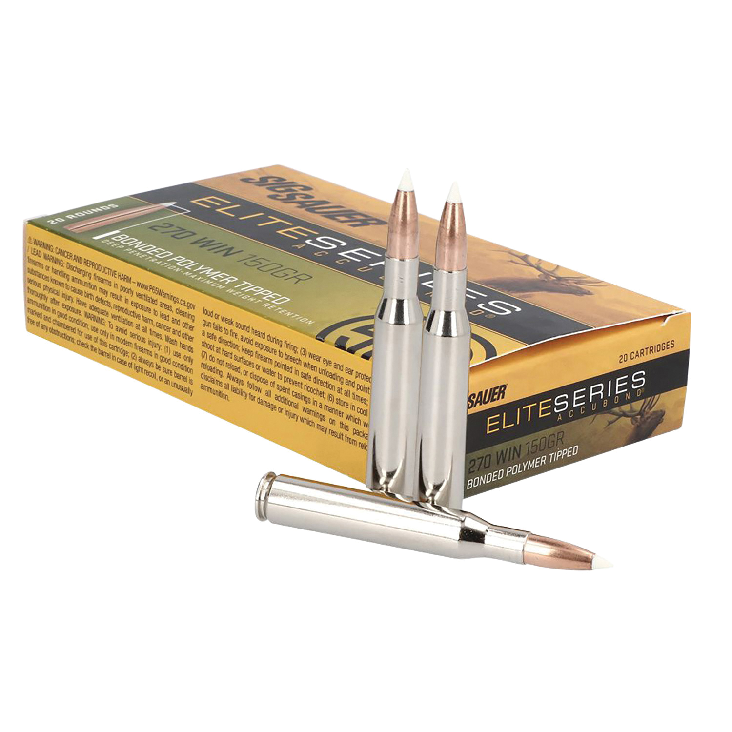 Sig Sauer Elite .270 Winchester 150 gr Ammo Nosler AccuBond - 20rds - E270AB15020 - Sig Sauer