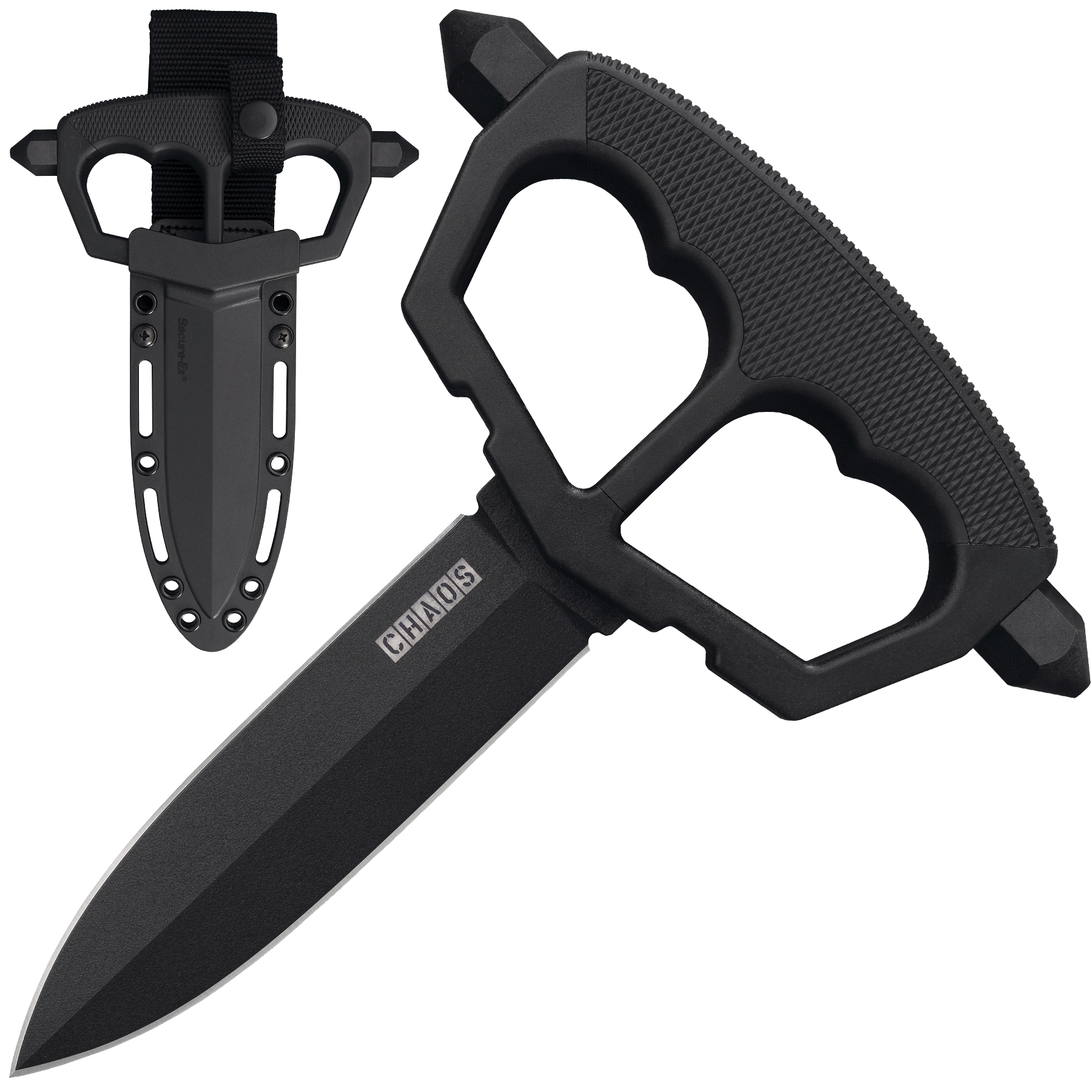 Cold Steel Chaos Push Fixed Knife Versatile and Powerful in Sleek Black - CS-80NT3 - Cold Steel