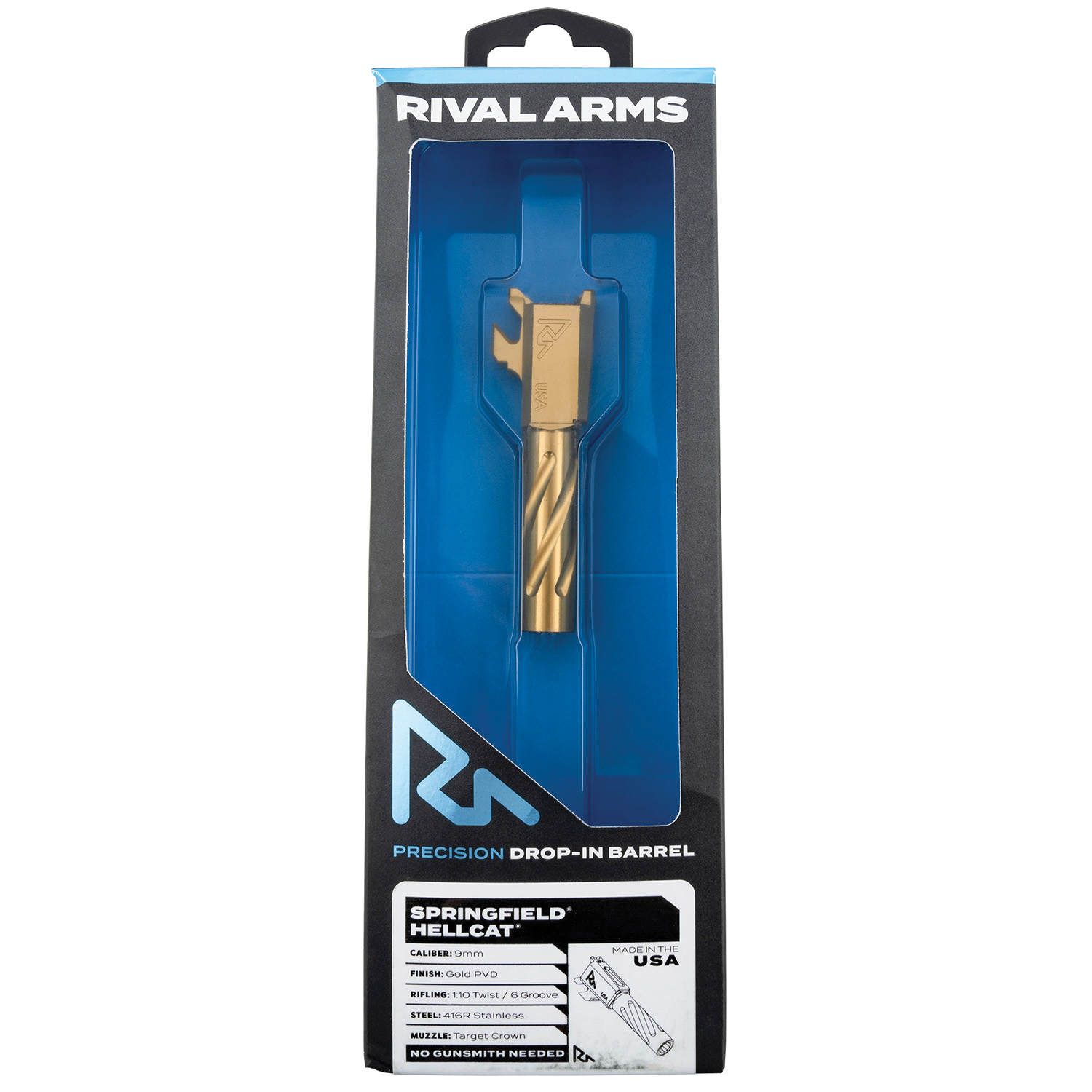 Springfield Hellcat Rival Arms V1 Gold Barrel - Precision and Style Combined - RA-RA20H101E - Rival Arms