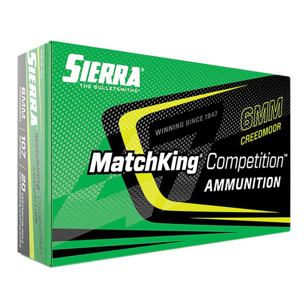 Sierra MatchKing 6mm Creedmoor 107 gr Ammo SMBTHP - 20rds - A157004 - Sierra