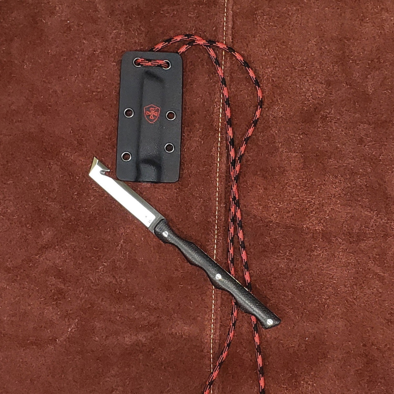 Templar Knife Neck Fixed Tanto - Compact Power in Black and Red - N-TKR-22-2 - Templar Knife
