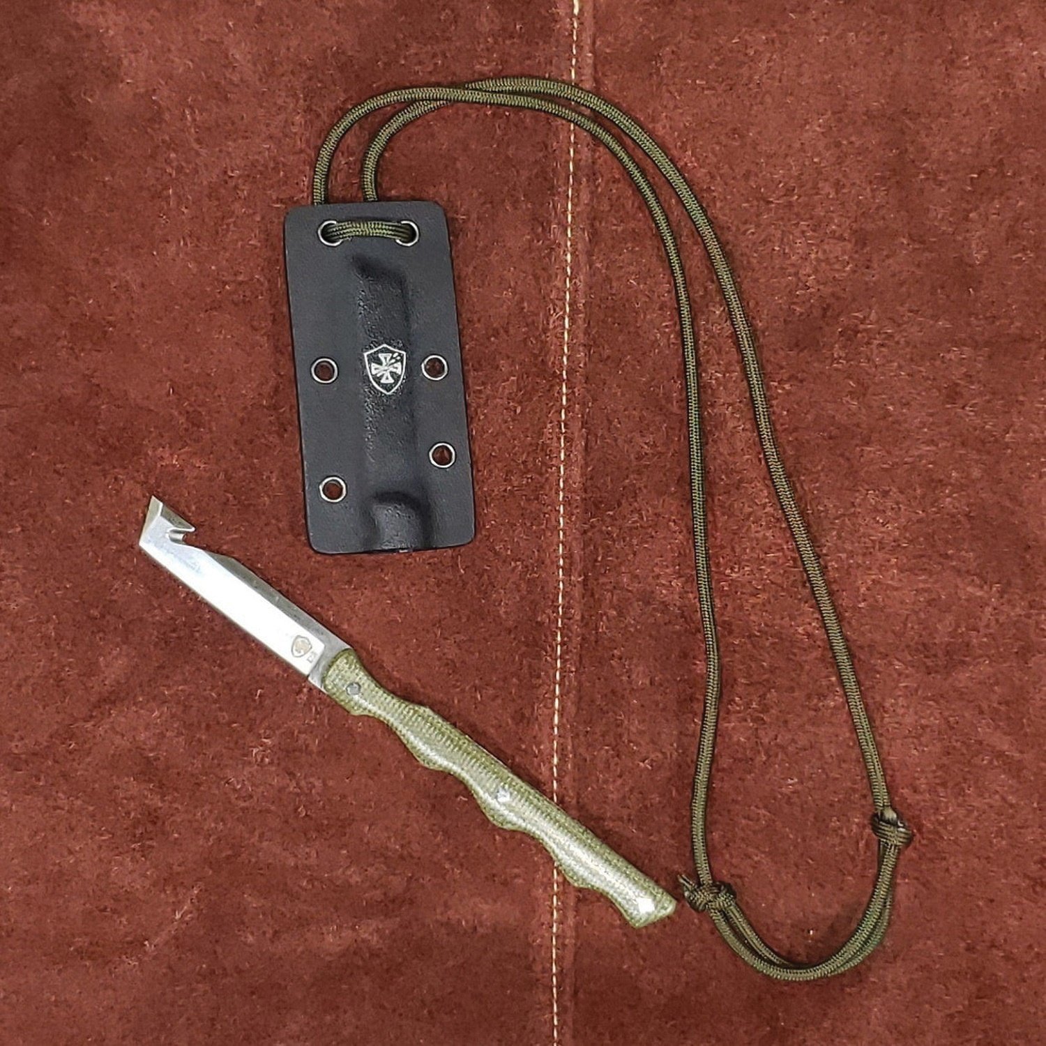 Templar Knife Neck Fixed Olive Drab Tanto - Camo-Inspired Compact Precision - N-TKG-32-2 - Templar Knife