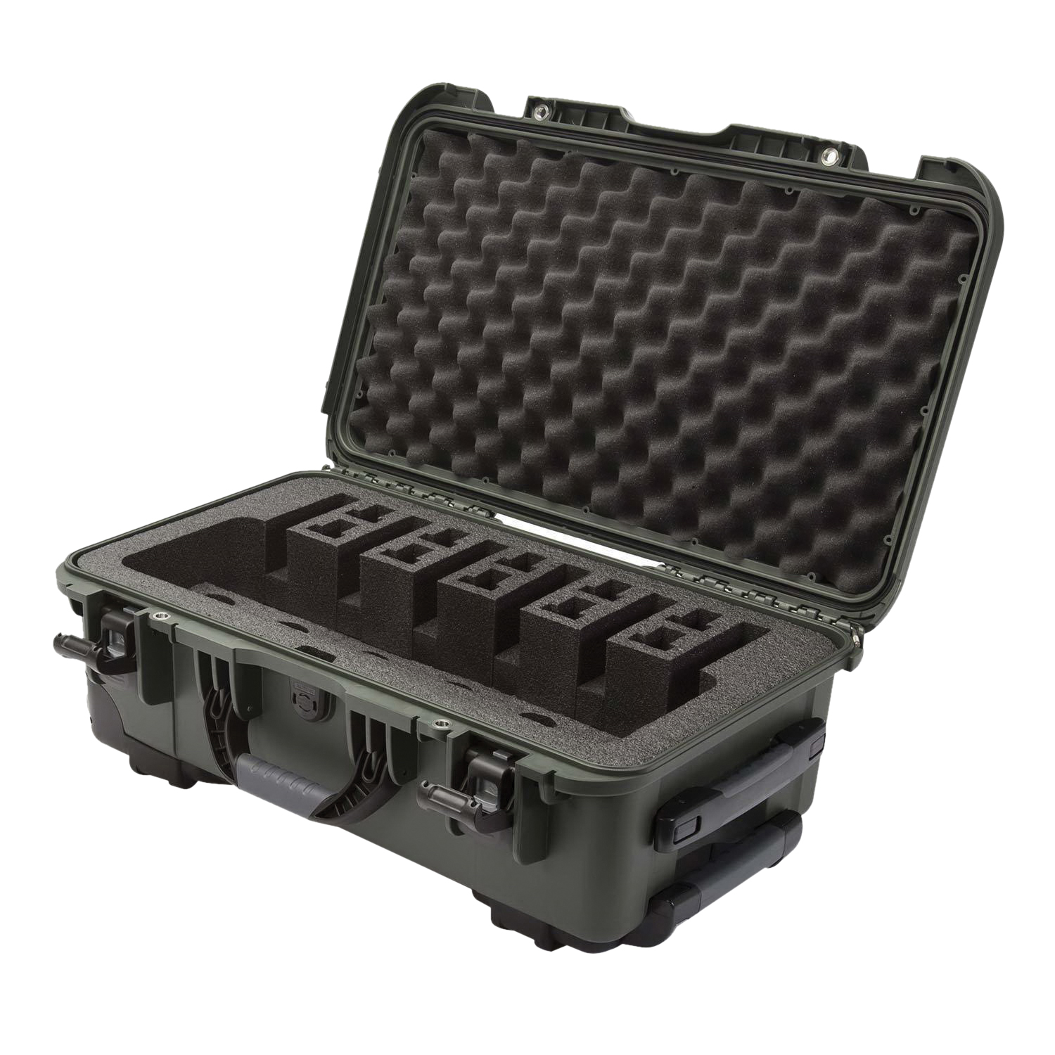 Nanuk 935 NK-7 Resin 6 UP Gun Case with Cubed Foam - Olive Green Firearm Security - 935-6UP6 - Nanuk
