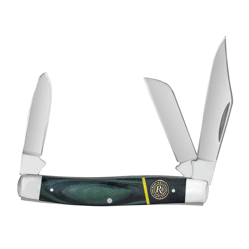 Remington Hunter Stockman Multi-blade Folding Knife, Black/Multi-Color Green - 15634 - Remington