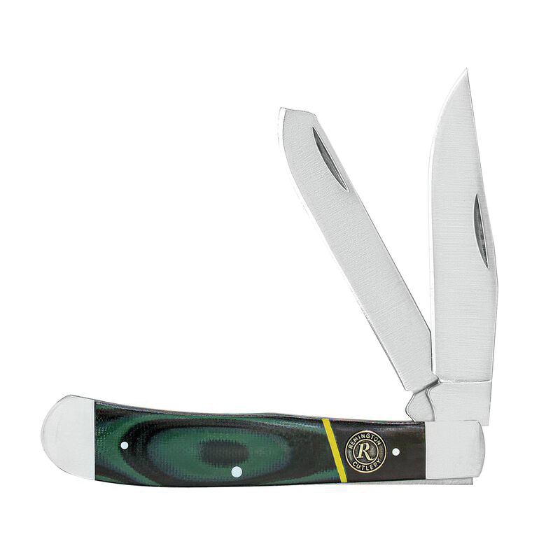Remington Hunter Trapper Folding Knife, Black/Multi-Color Green - 15636 - Remington