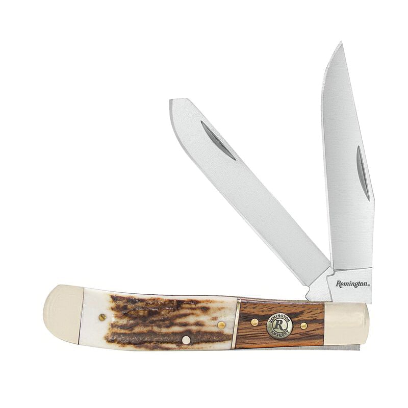 Remington Guide Trapper Folding Knife, Brown/Silver/White - 15652 - Remington