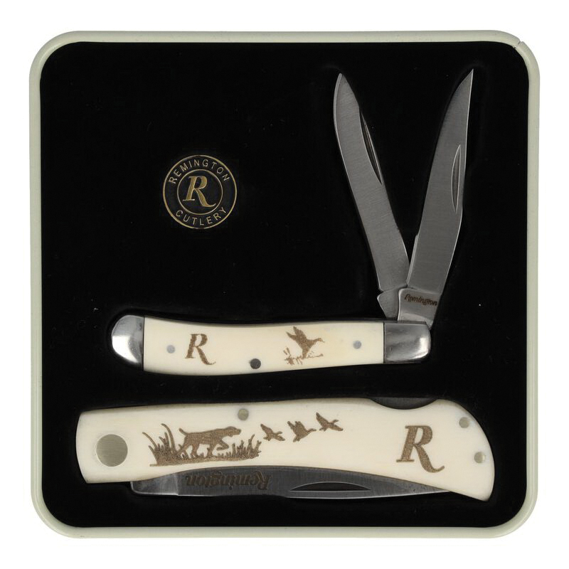 Remington Duck Tin Collector Gift Set Knife Set, White Set for Collectible Enthusiasts - 15686 - Remington