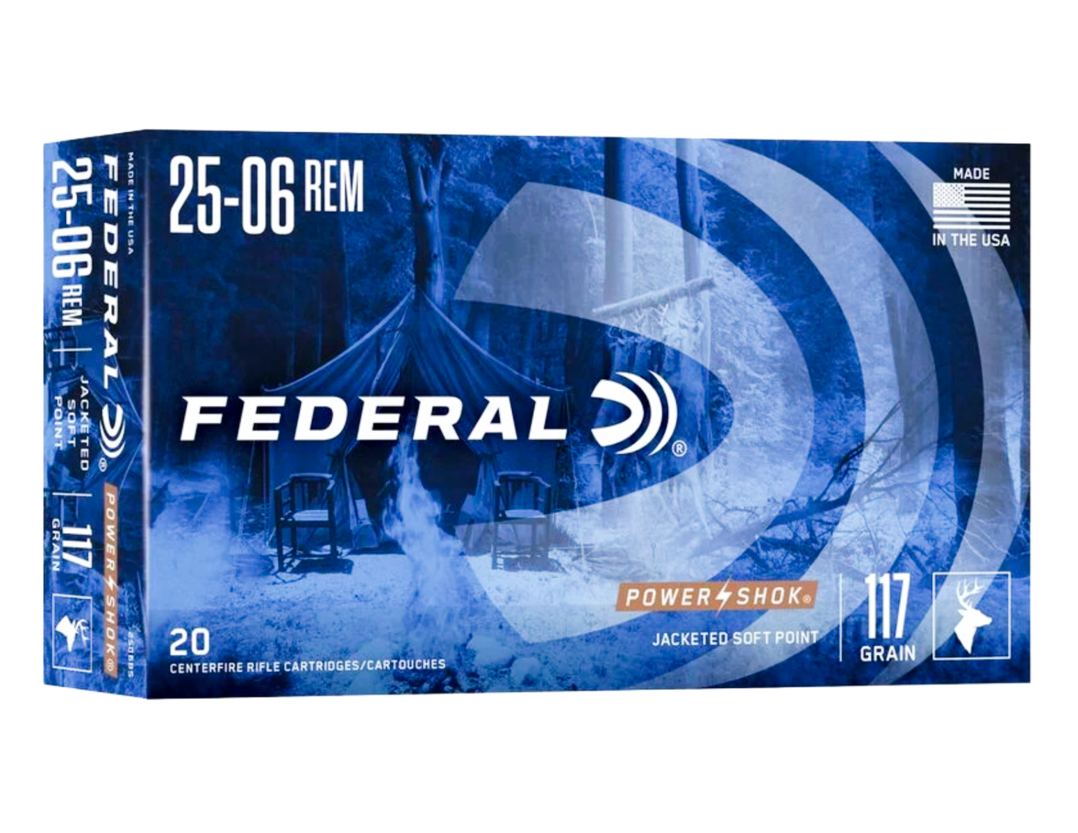 Federal 25-06 117gr SP Power-Shok Ammunition 20rds -2506BS - Federal