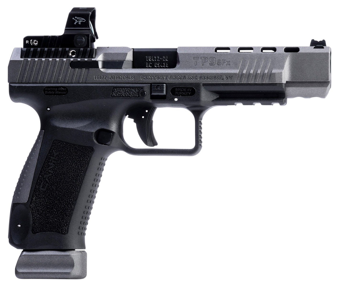 CANIK TP9SFx 9mm Pistol, 5.2" Barrel, 3 Dot Sights, Tungsten - HG7166GN - Canik
