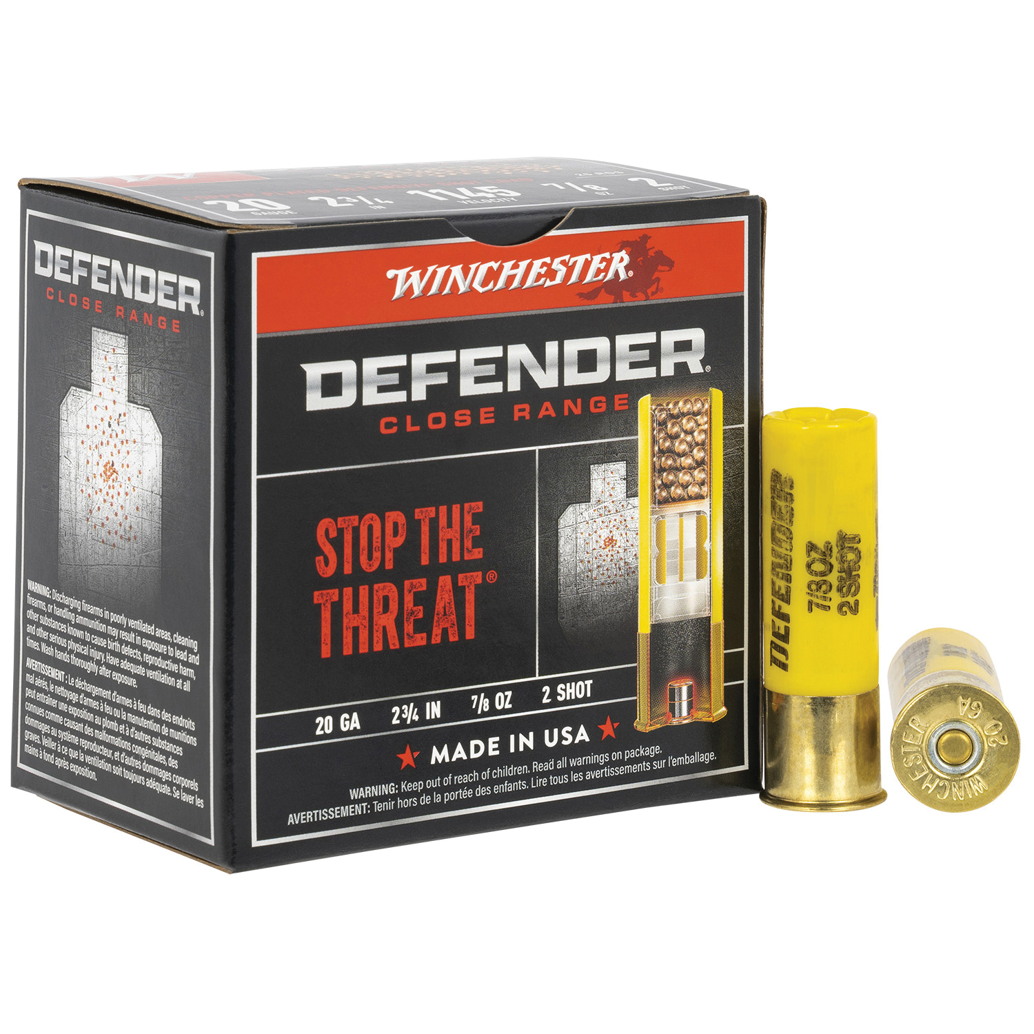Winchester Defender 20 Gauge 2.75" 2 Buck 0.87 oz - 25rds - S202PD25