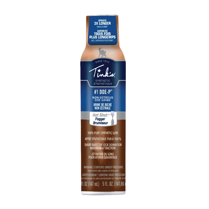 Tink's 1 Doe-P Hot Shot Deer Lure Calming Synthetic Fogger, 5 oz Can - Tinks
