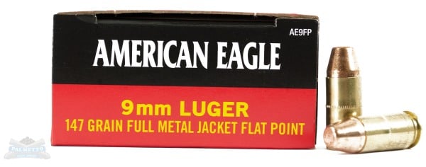 American Eagle 9mm Ammo 147gr FMJ FP 50rds - AE9FP