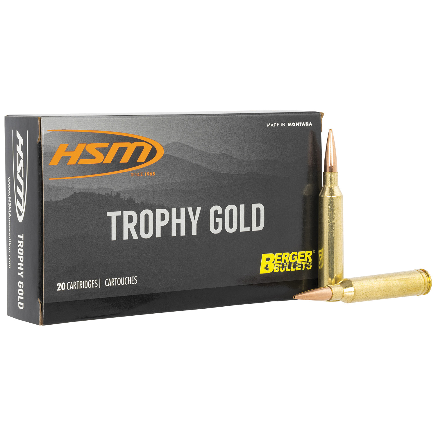 HSM Ammunition Trophy Gold .264 Win Mag 130 gr  BHVLDM - 20rds - 264WM130VLD - Hsm Ammunition
