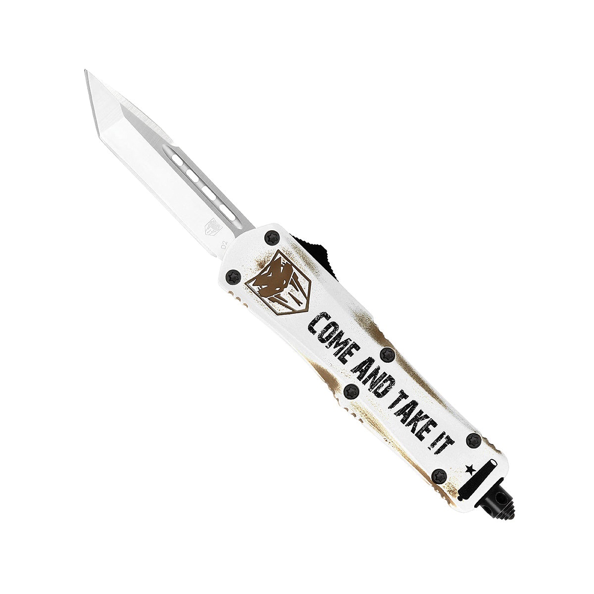 Carry Freedom CobraTec Knives FS-3 Come and Take It Small OTF Tanto Knife, White - SCATIFS-3TNS - Cobratec Knives Llc