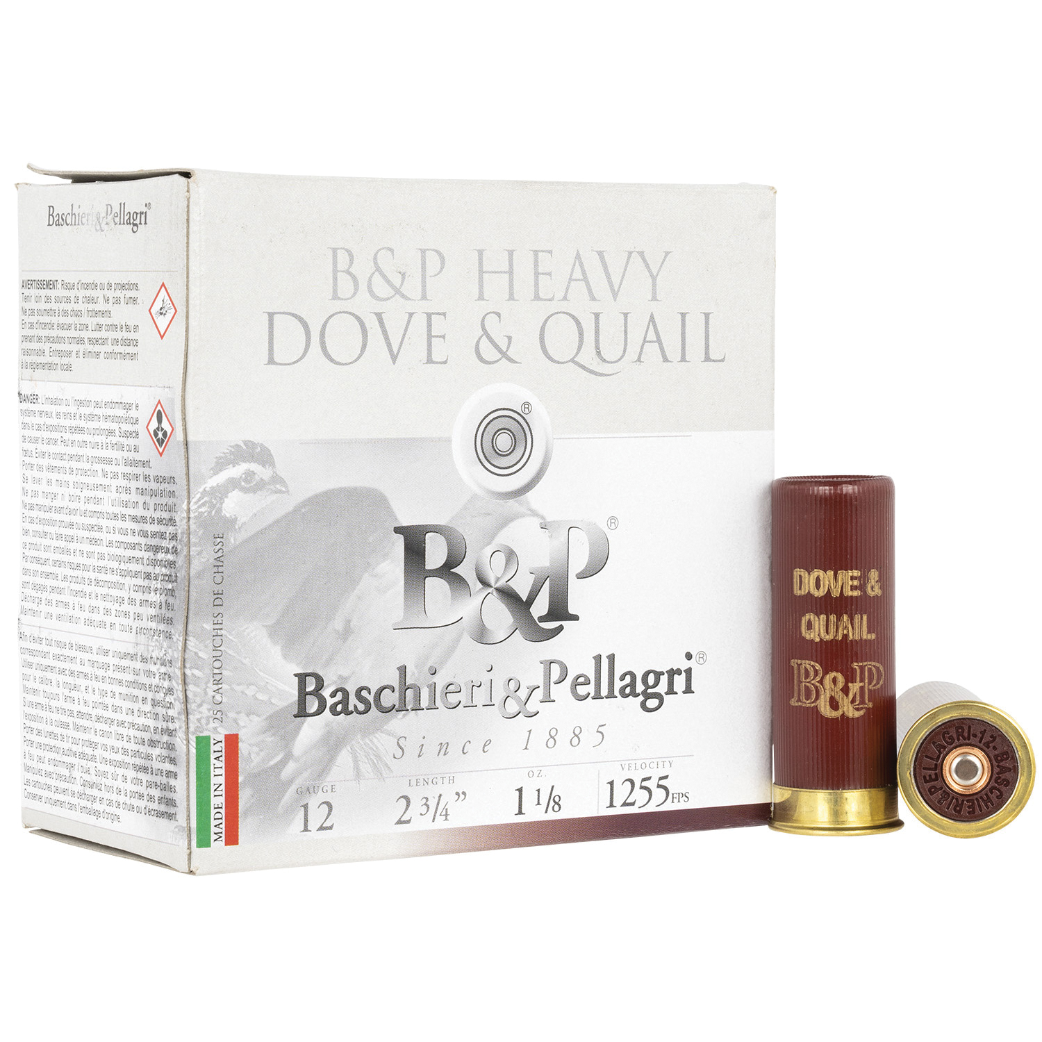 Fiocchi B&P Heavy Dove and Quail 12 Gauge 2.75" #8 1.12 oz - 25rds - 12B18D8 - Fiocchi
