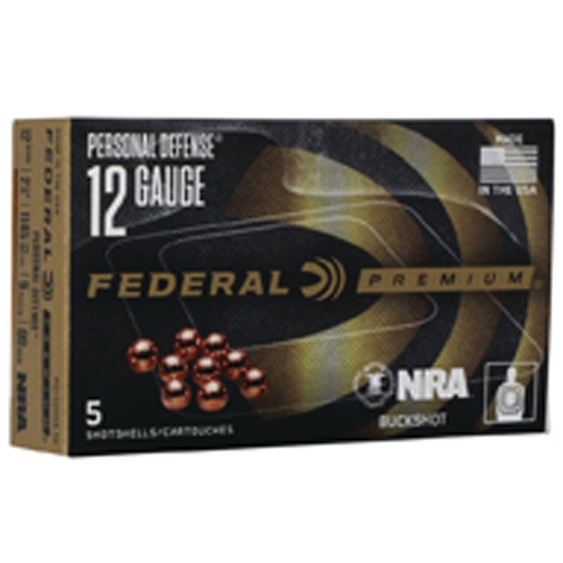 Federal Premium Personal Defense 12 Gauge 2.75" 00 Buck 9 Pellets - 5rds - PD132NRA - Federal