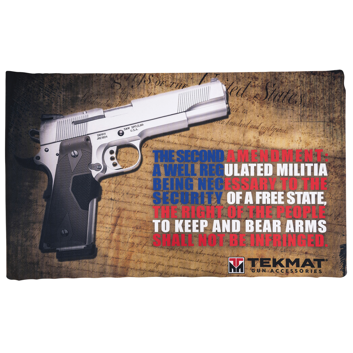 TekMat Right to Bear Arms Rubber Gun Mat - Second Amendment Supporter's Cleaning Mat - TEK422AMEND - TekMat