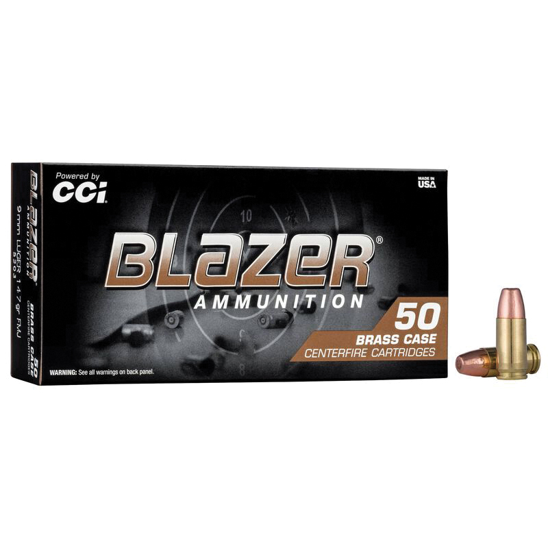 CCI Blazer Brass 9mm 147 gr FMJ 50rds - 5203 - Cci