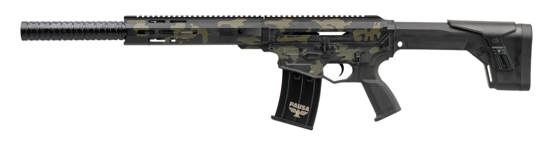 Panzer Arms Panzer Arms AR12 G5 Tactical 12 Gauge 18.5" Semi-Auto Shotgun w/Short Handguard, Black MultiCam
