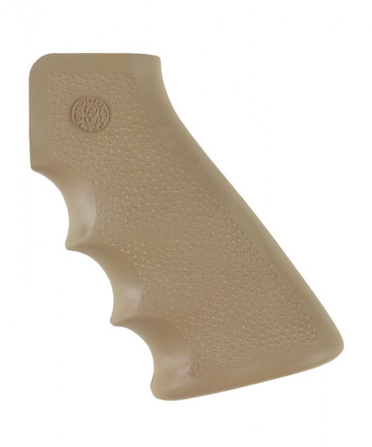 Hogue AR Platform OverMolded Grip, Desert Tan W/ Finger Grooves - Hogue