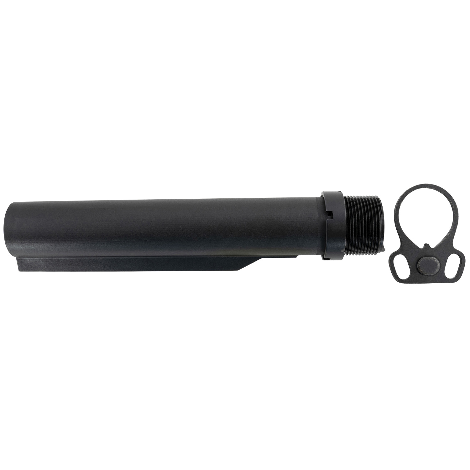 ET Arms Inc Mil-Spec Buffer Tube Ambi Plate Castle Nut for AR-15, Black - ETAMILCARTUBE - Et Arms