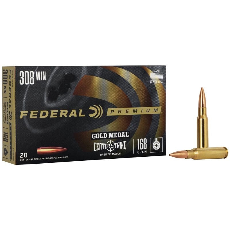 Federal Premium Gold Medal .308 Win 168 gr Ammo OTM - 20rds - GM308OTM1 - Federal