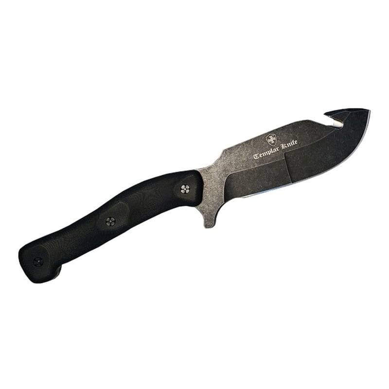 Templar Knife Field Dressing, Fixed Blade Knife, Gut Hook, Black - HBK321