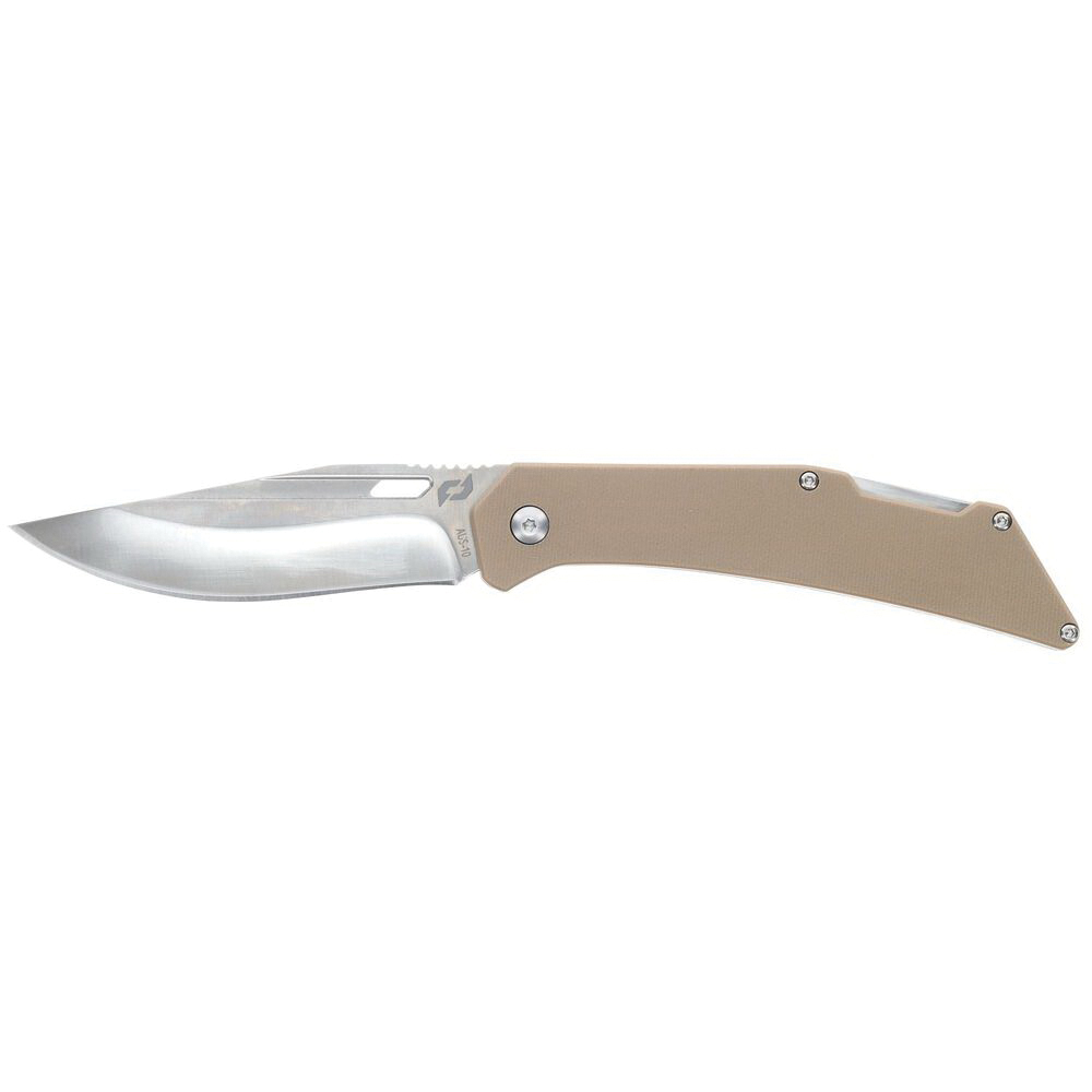 Schrade Slingshot Folding Knife Recurve Clip Point, Tan - 1159301 - Schrade