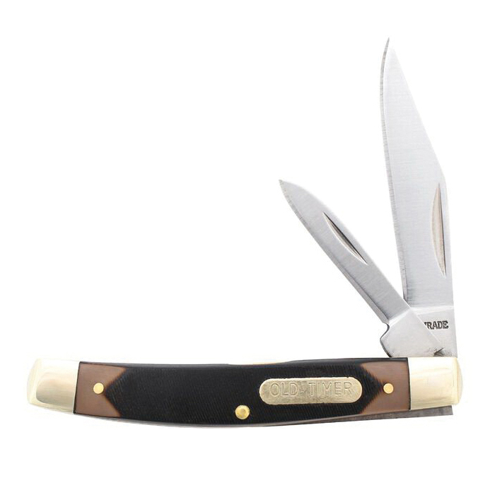 Old Timer 33OT Pocket Folding Knife Clip Point/Sheepsfoot, Black/Tan - 1179231 - Old Timer