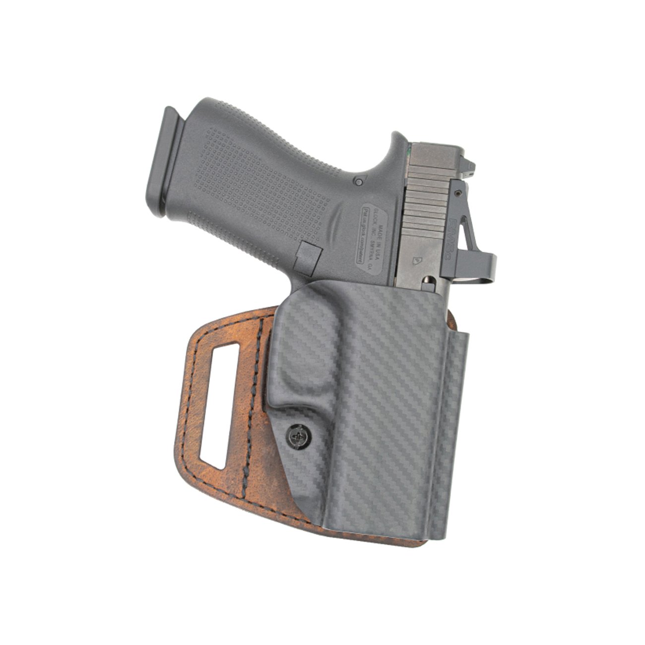 Versacarry V-Slide M&P Shield Leather/Polymer OWB Holster Right, Brown - VSL211SHD - Versacarry