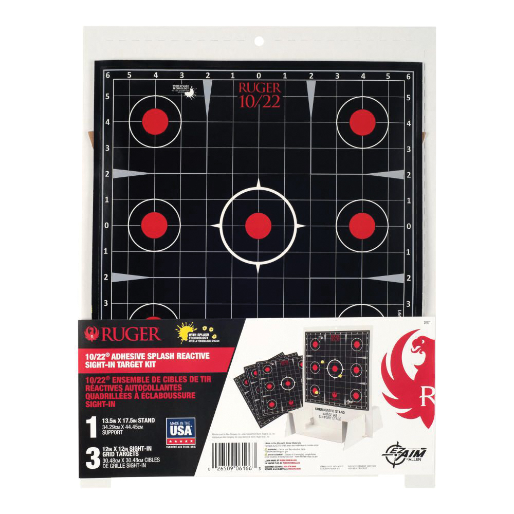 Ruger 10/22 Splash Adhesive Target Kit, Black/Red, 3 Pack - 28001 - Ruger