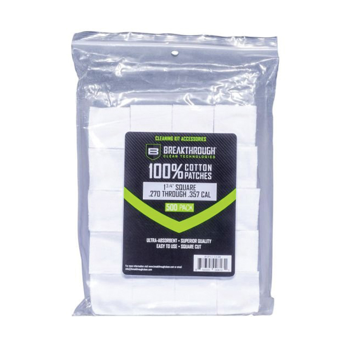 Breakthrough Clean 100% Cotton Square Patches 1.75" x 1.75" - BT-CP-S-1-3/4-500 - Breakthrough Clean